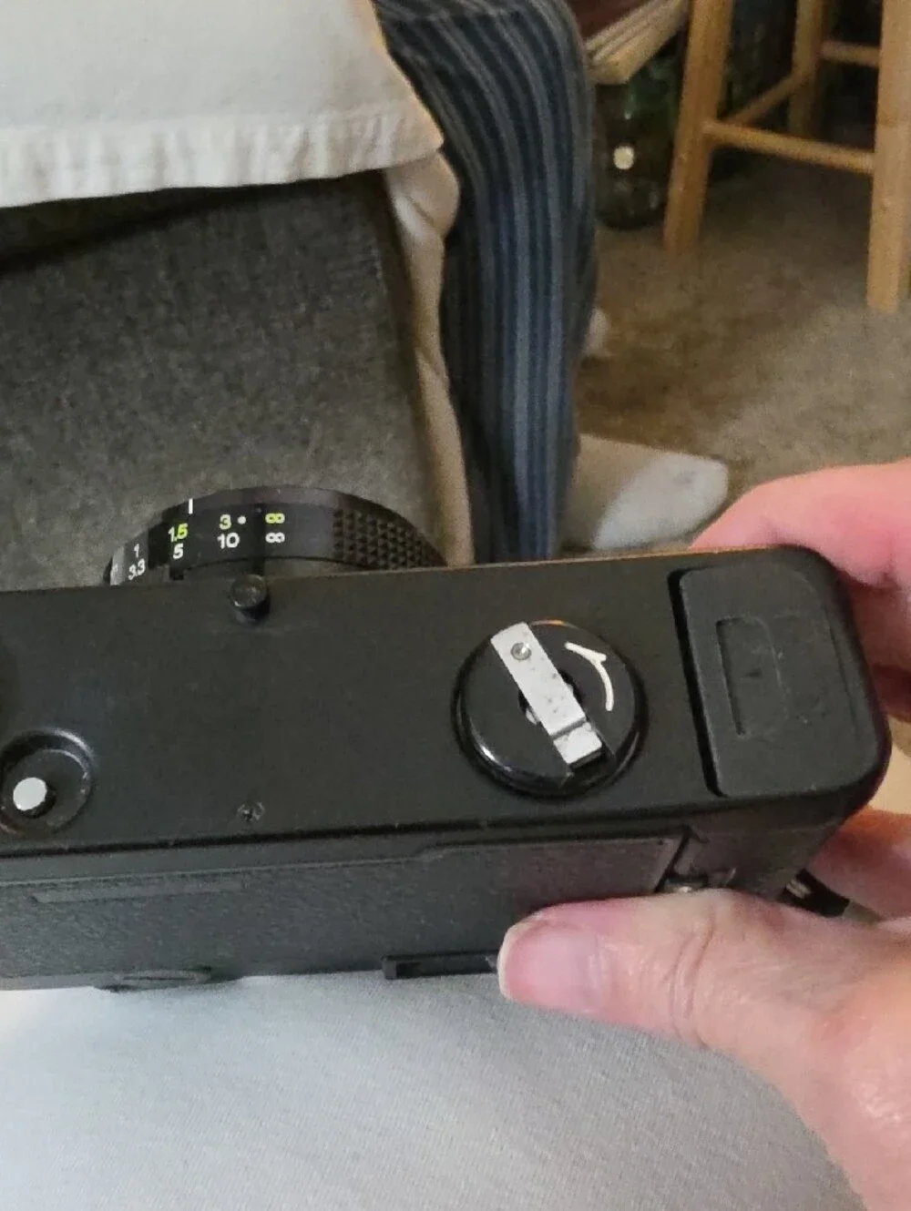35mm Film Camera in Black with Built-in Flash